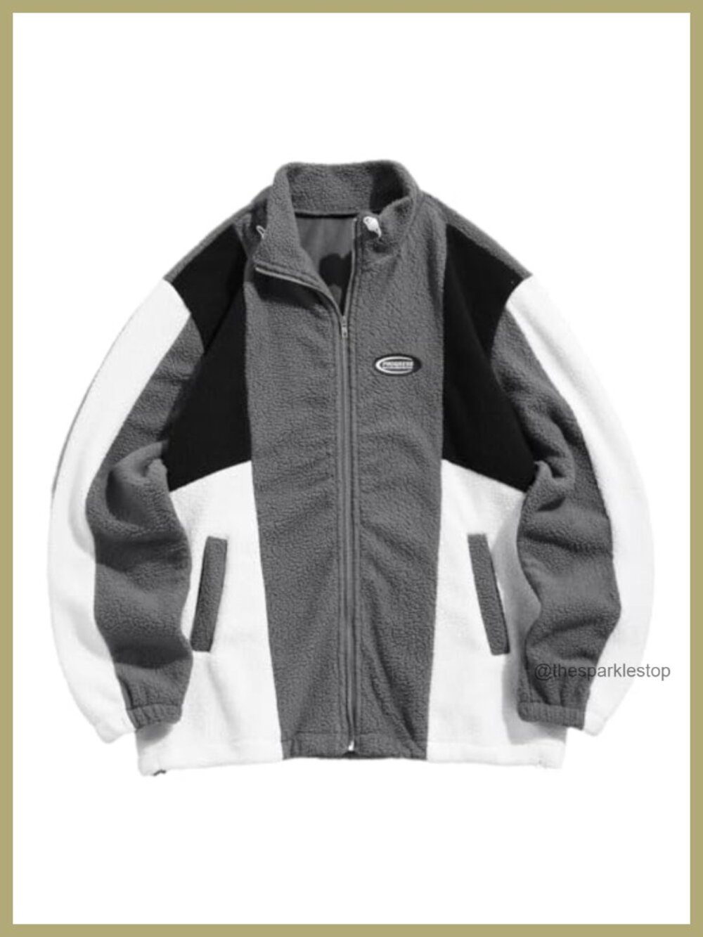 Quarter Zip Fleece Pullover Relaxed Fit Aztec Style Sweatshirt